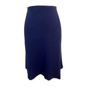 Talbots Skirt size 12 Navy Blue Knee A Line Flowing Suit Career Church Modest